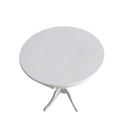 Round Pedestal Accent Table White Cottage Style