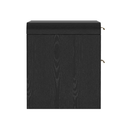 Nightstand modern minimalist solid wood two-drawer black finish HouseOfZazla on Tampa Home & Garden Store