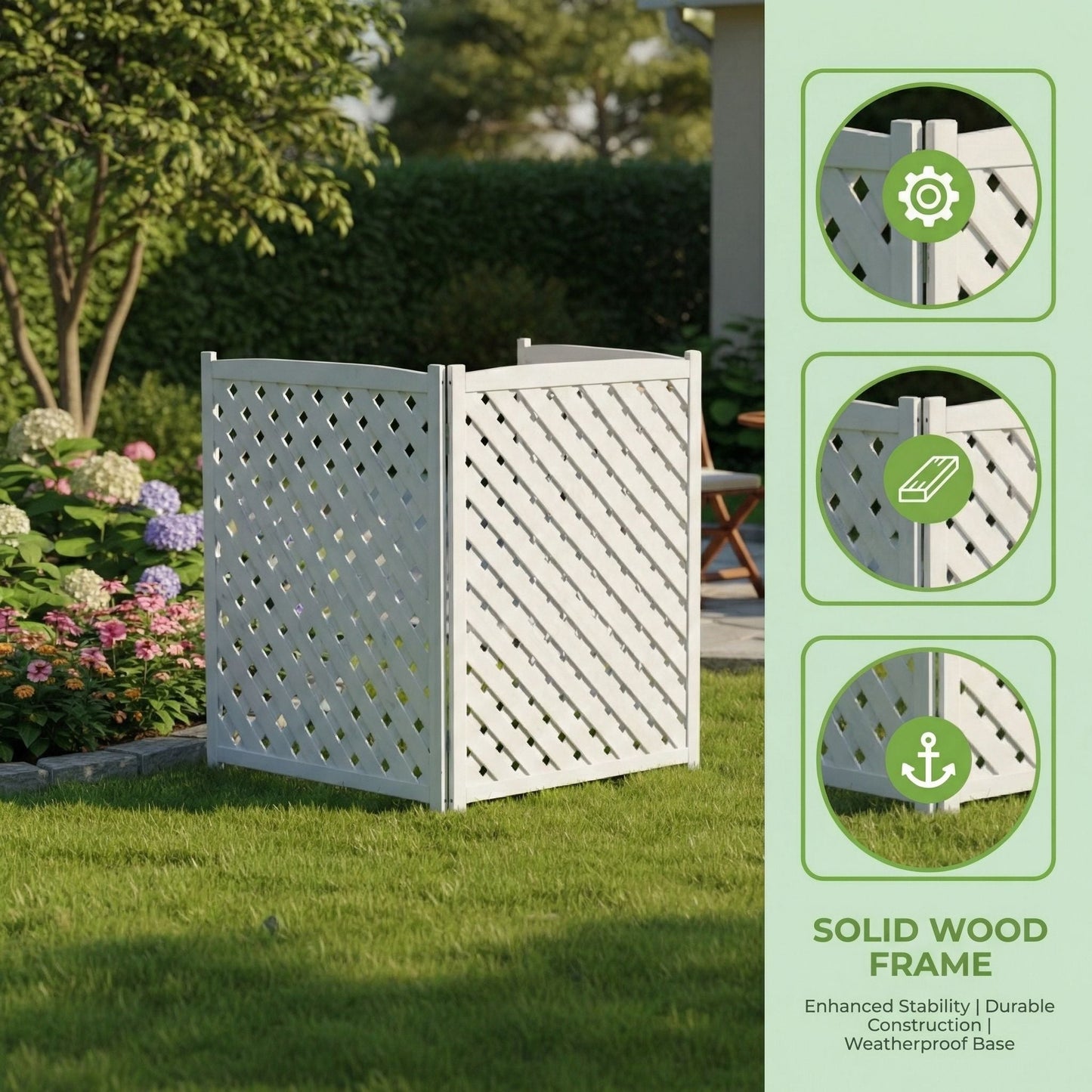 Outdoor 3 Panel Air Conditioner Screen For Patios