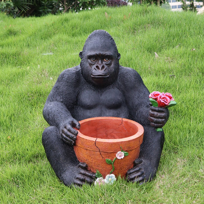 Chimpanzee Flower Pot and Outdoor Sculpture