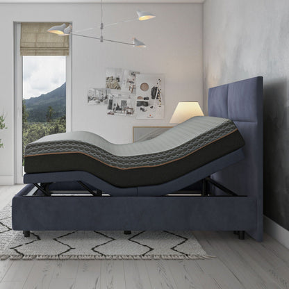 Copper Lux Hybrid 12in mattress with copper-infused memory layer and coil support on a bed on Tampa Home & Garden Store