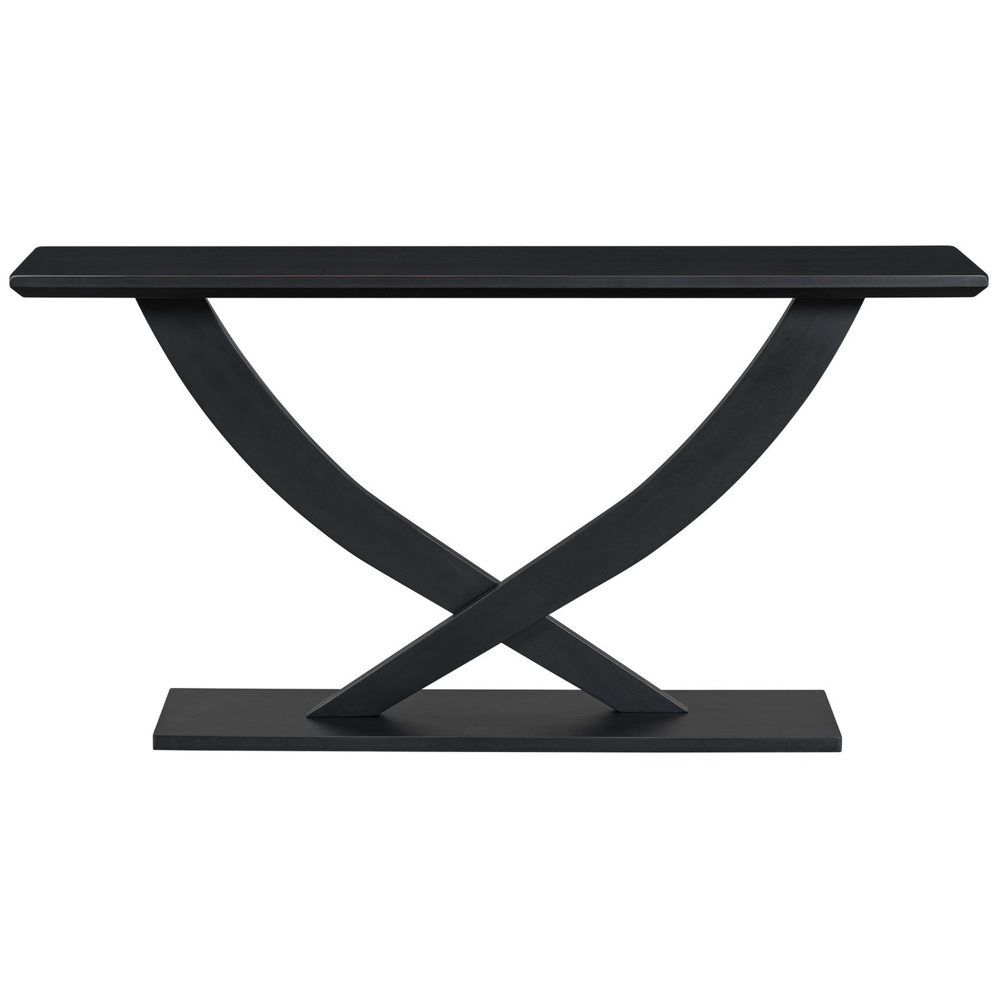 Console table black finish with cross-leg X-frame and reinforced support plate HouseOfZazla on Tampa Home & Garden Store