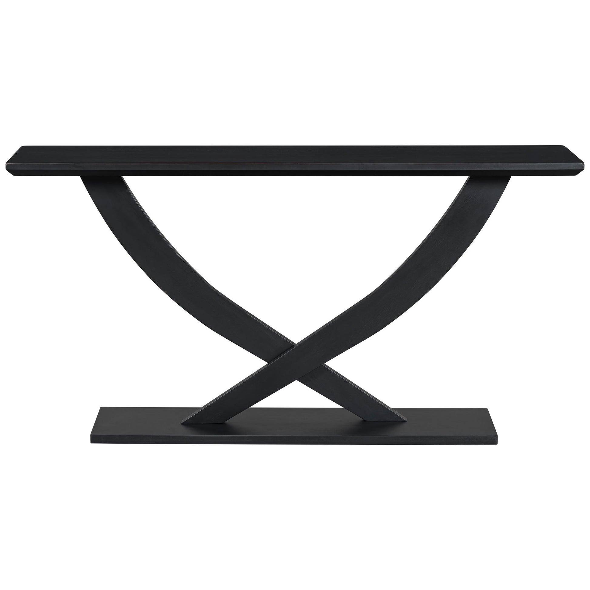 Console table black finish with cross-leg X-frame and reinforced support plate HouseOfZazla on Tampa Home & Garden Store