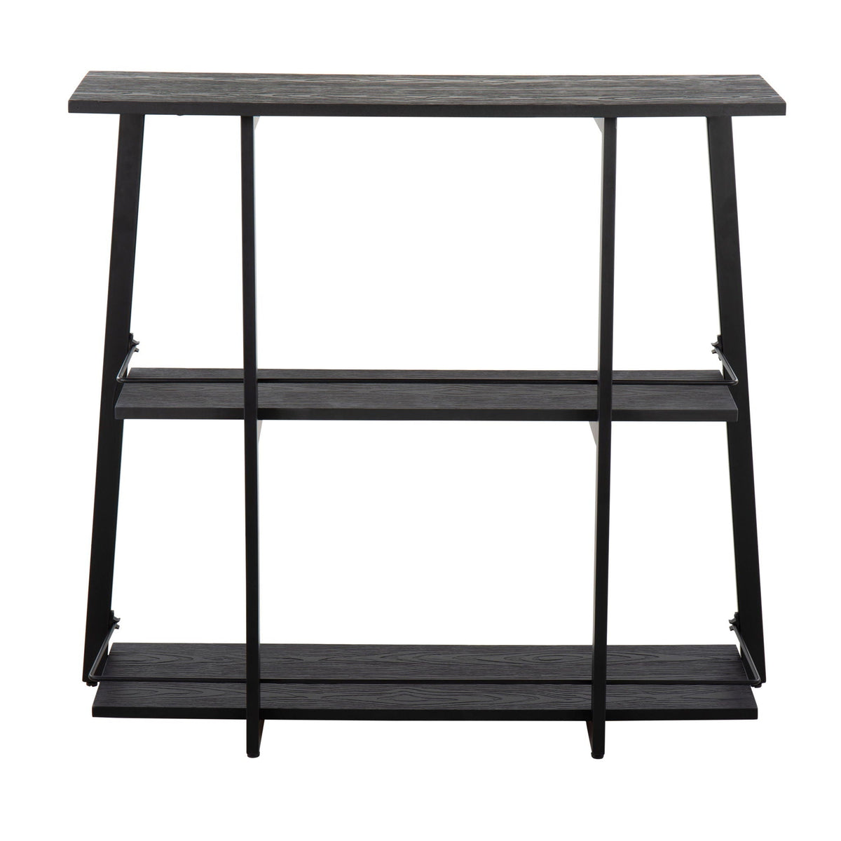 Industrial Bookcase with Black Bamboo & Steel Frame, black bamboo shelves, HouseOfZazla on Tampa Home & Garden Store