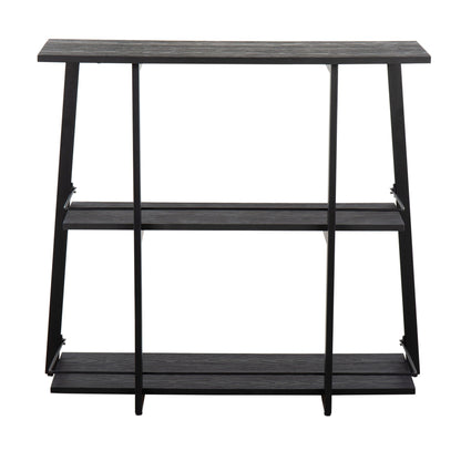 Industrial Bookcase with Black Bamboo & Steel Frame, black bamboo shelves, HouseOfZazla on Tampa Home & Garden Store