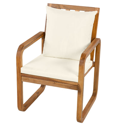 Wooden outdoor rocking chair with cream cushions by HouseOfZazla on Tampa Home & Garden Store