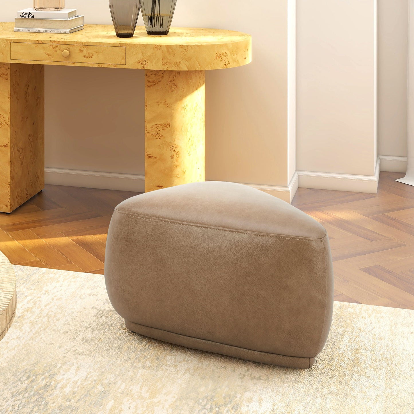 Pebble Rounded Triangle Cocktail Ottoman Durable