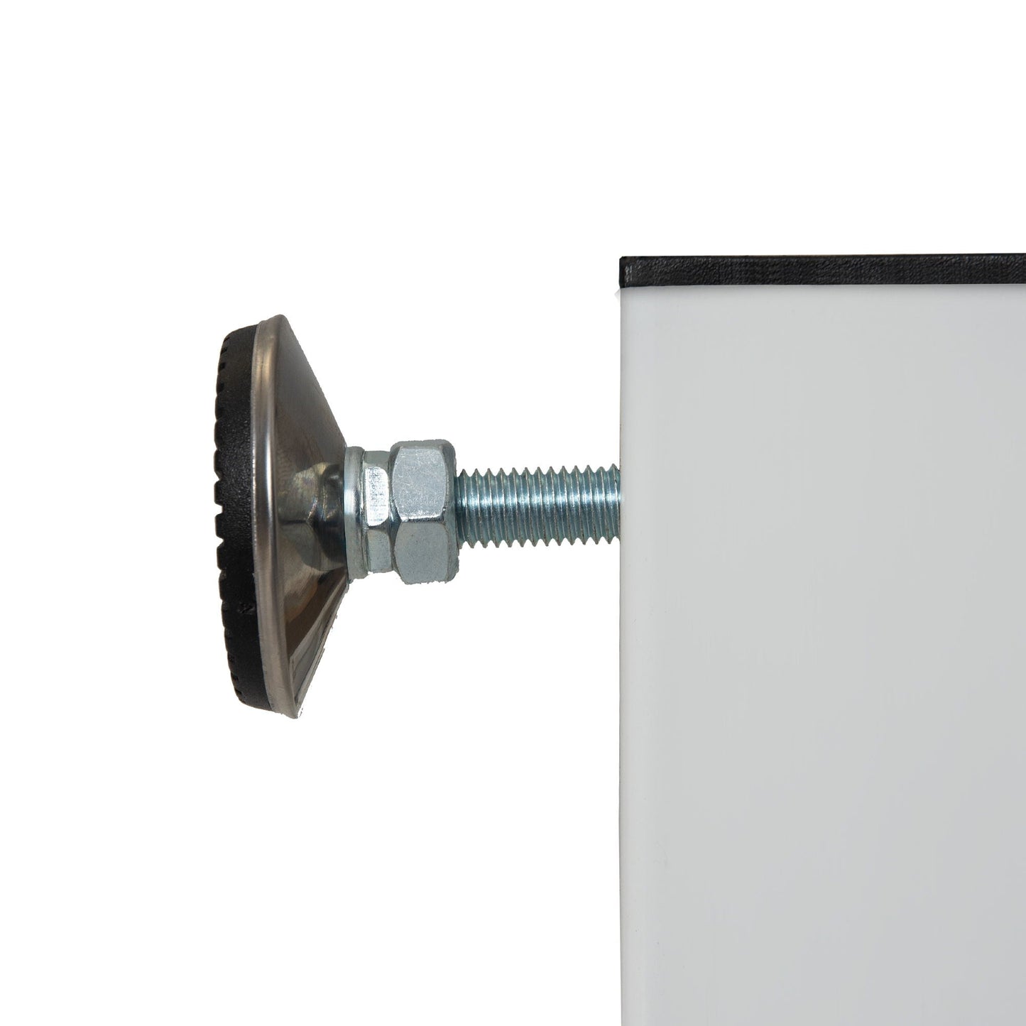 Hydraulic Pet Grooming Table hardware: silver threaded shaft with nuts and black edge on Tampa Home & Garden Store