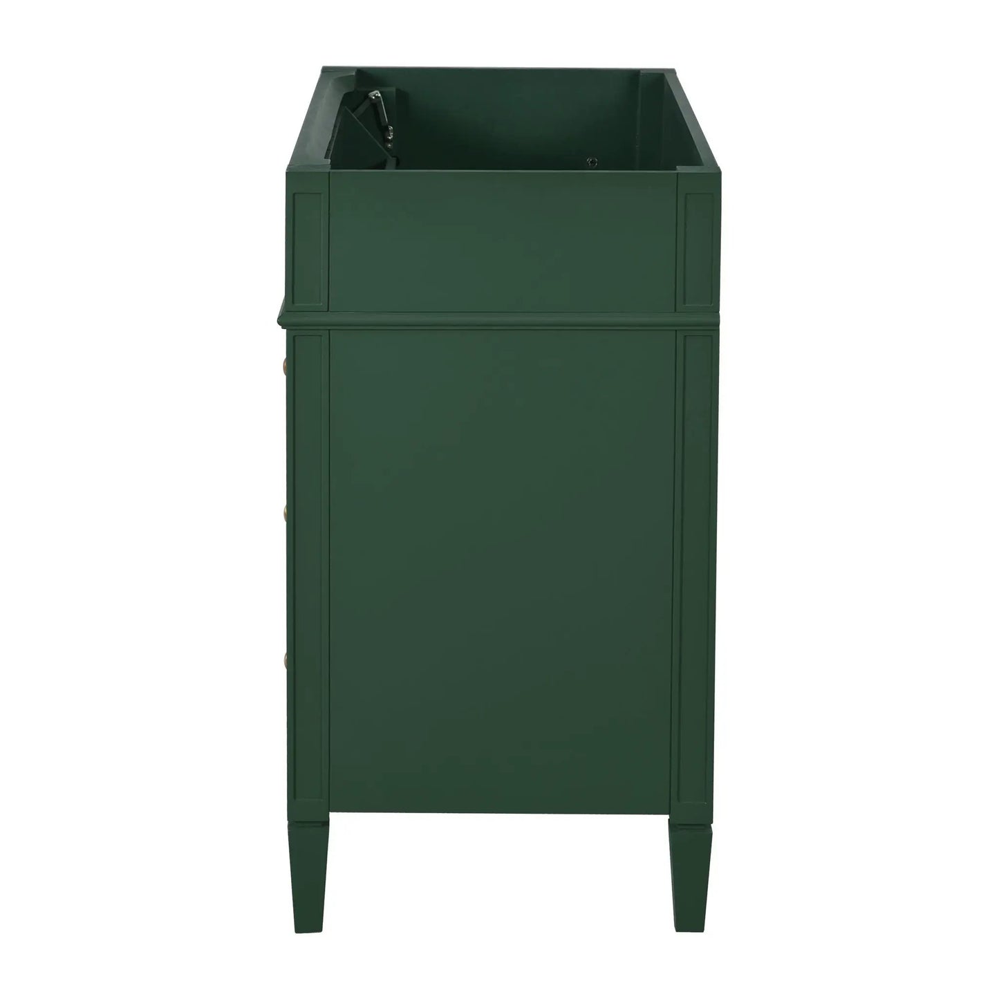 Bathroom vanity base with 2 drawers and tip-out drawer in green on Tampa Home & Garden Store