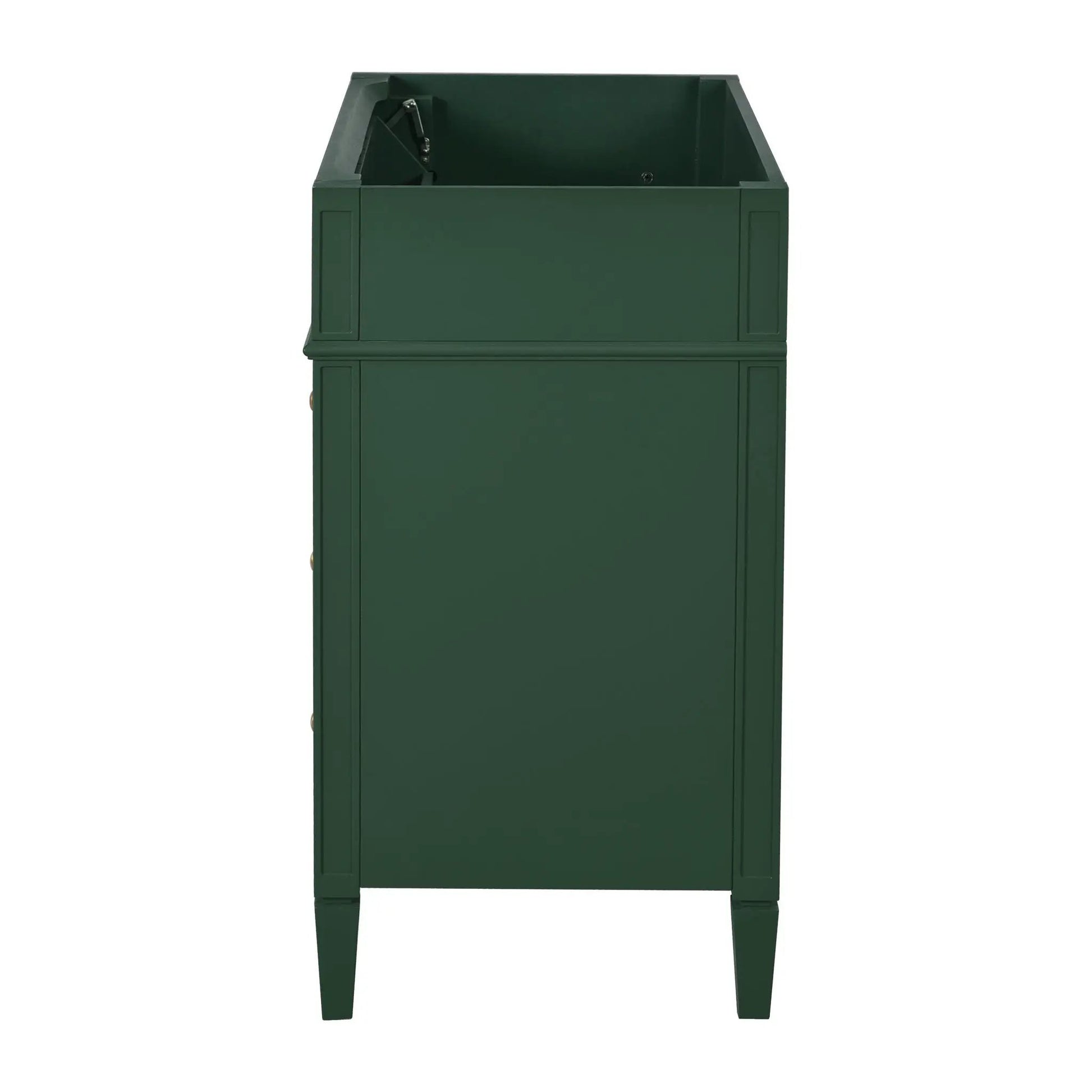 Bathroom vanity base with 2 drawers and tip-out drawer in green on Tampa Home & Garden Store
