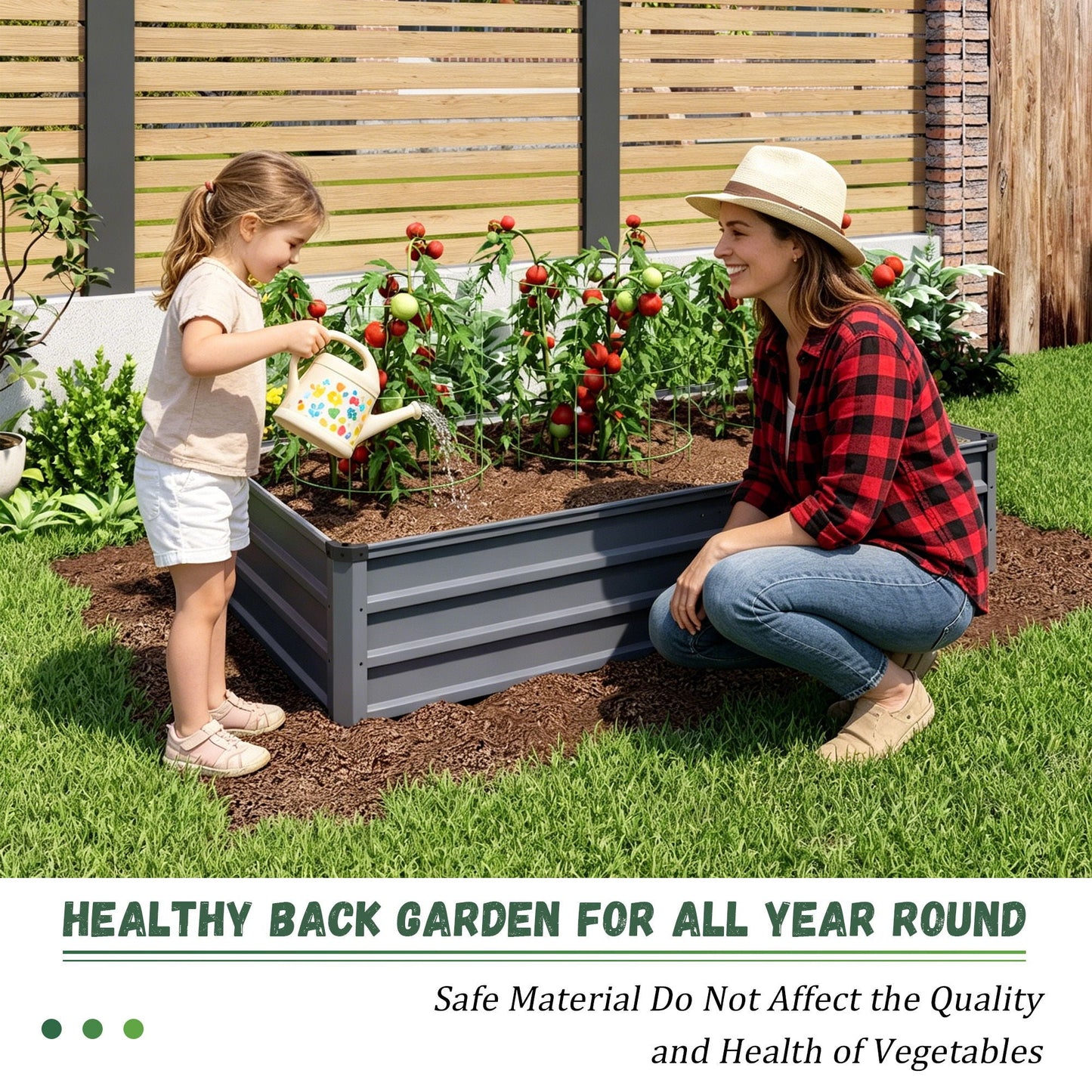 Sturdy Outdoor Garden Bed and Coated Steel Frame
