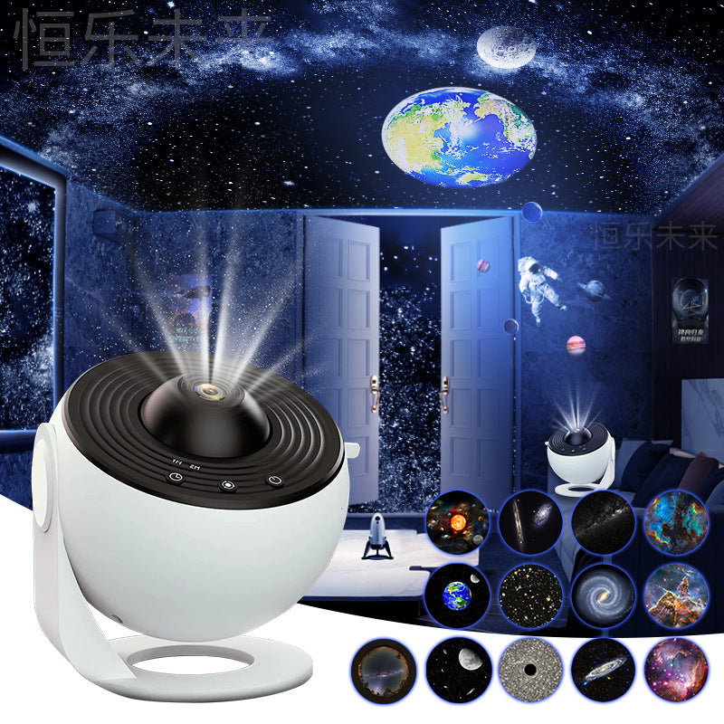 Night Light Galaxy Projector with base projecting starry sky and 360° rotation for kids room on Tampa Home & Garden Store