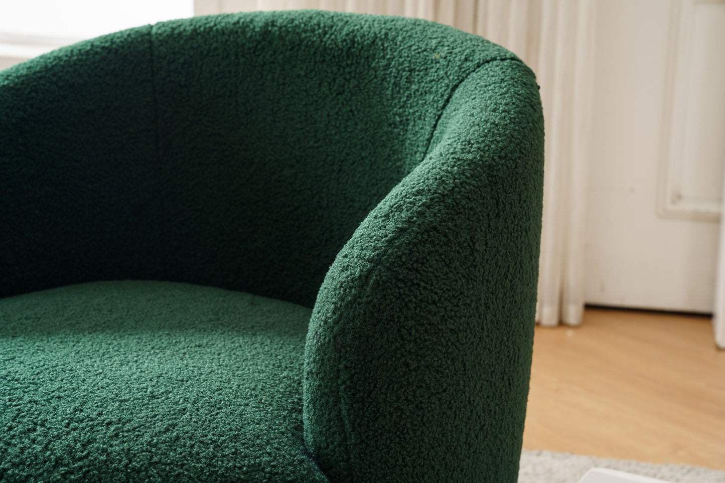 Teddy Fabric and Swivel Barrel Accent Chair