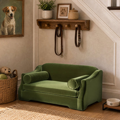 Paloma 35.5in Olive Dog Sofa Bed Medium by HouseOfZazla, Pet Beds & Furniture on Tampa Home & Garden Store