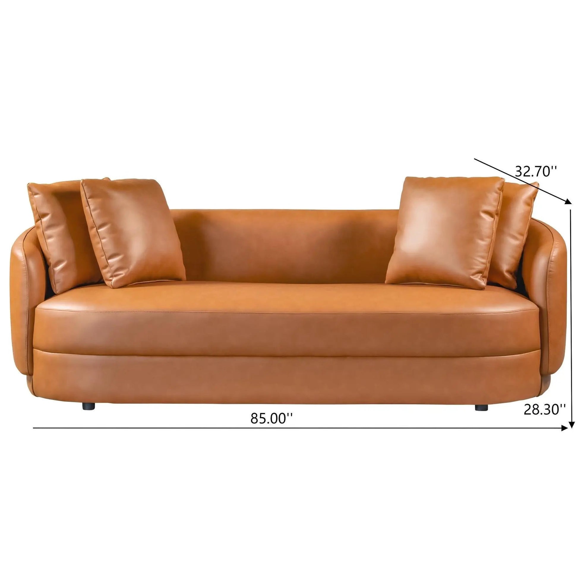 Dylan Modern French Boucle Sofa tan leather by Unique Piece Furniture 85in wide on Tampa Home & Garden Store