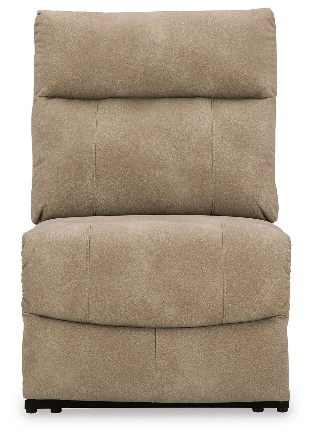 Next-Gen Durapella reclining sectional tan pebble upholstery with cushions and black legs on Tampa Home & Garden Store