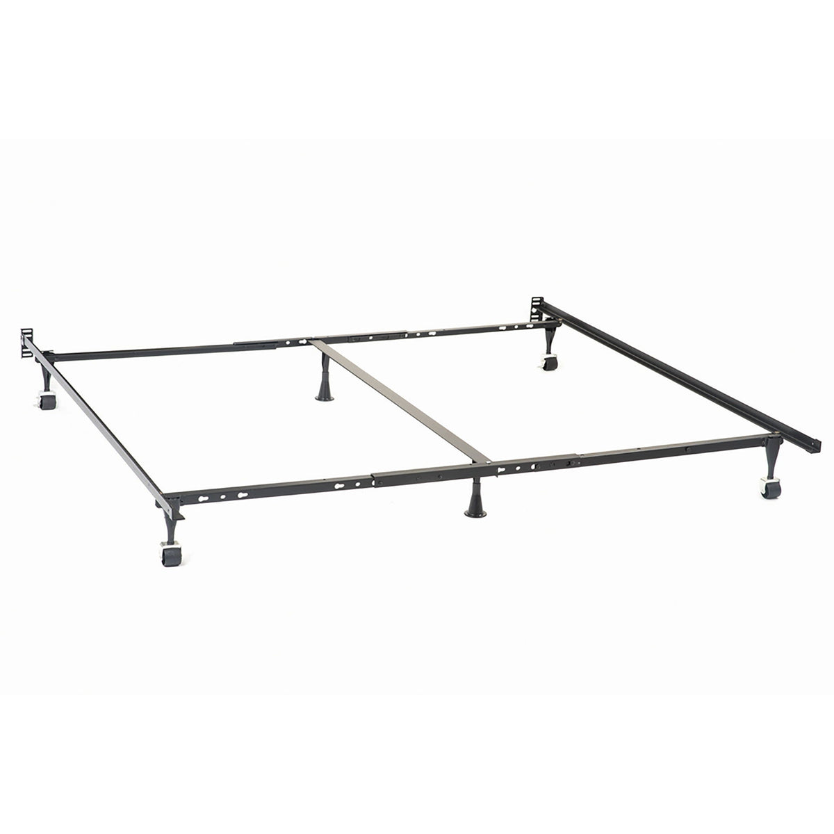 Bed Frame Deverton black metal adjustable with center support for Queen/King HouseOfZazla on Tampa Home & Garden Store