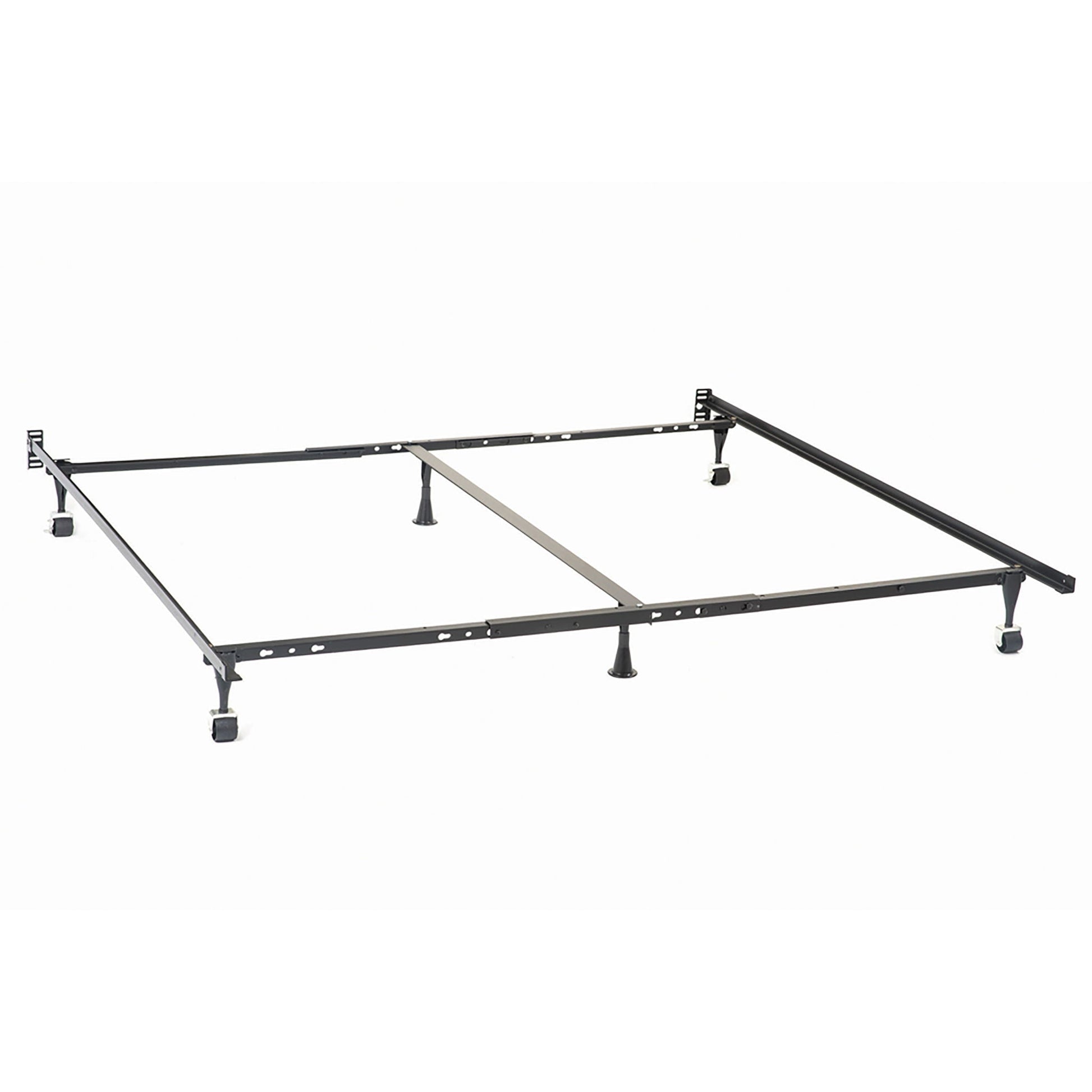 Bed Frame Deverton black metal adjustable with center support for Queen/King HouseOfZazla on Tampa Home & Garden Store
