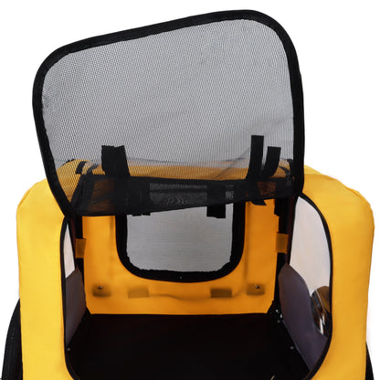 Pet bike trailer by HouseOfZazla yellow fabric with black mesh for medium dogs up to 66 lbs on Tampa Home & Garden Store