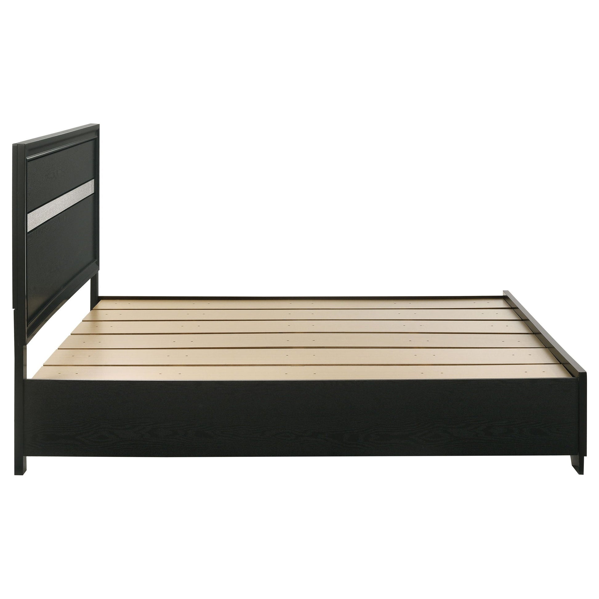 Storage Platform Bed 2 Drawer black frame with light wood slat base on Tampa Home & Garden Store