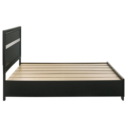 Storage Platform Bed 2 Drawer black frame with light wood slat base on Tampa Home & Garden Store