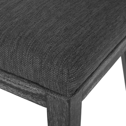 Modern dining chair set of 2 with dark charcoal fabric upholstery and black wood frame on Tampa Home & Garden Store