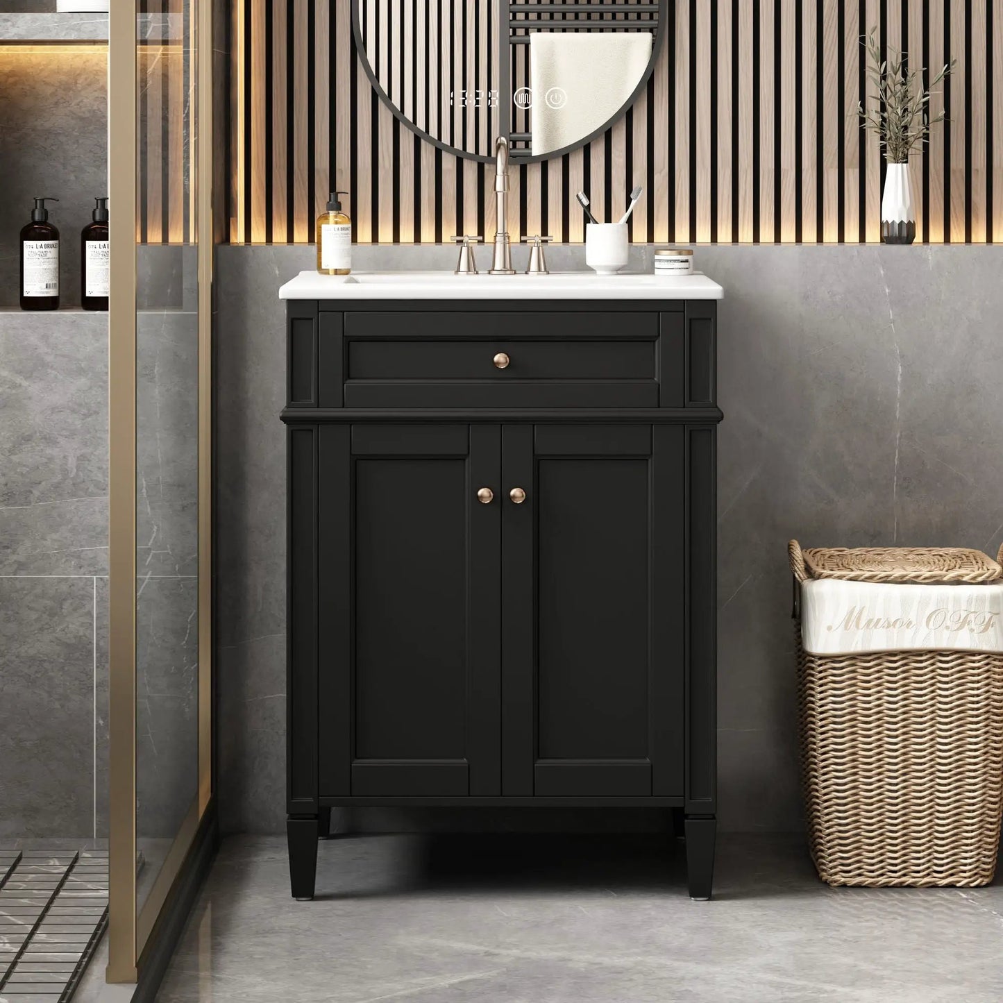Bathroom Vanity With 2 Doors and Tip Out Drawer
