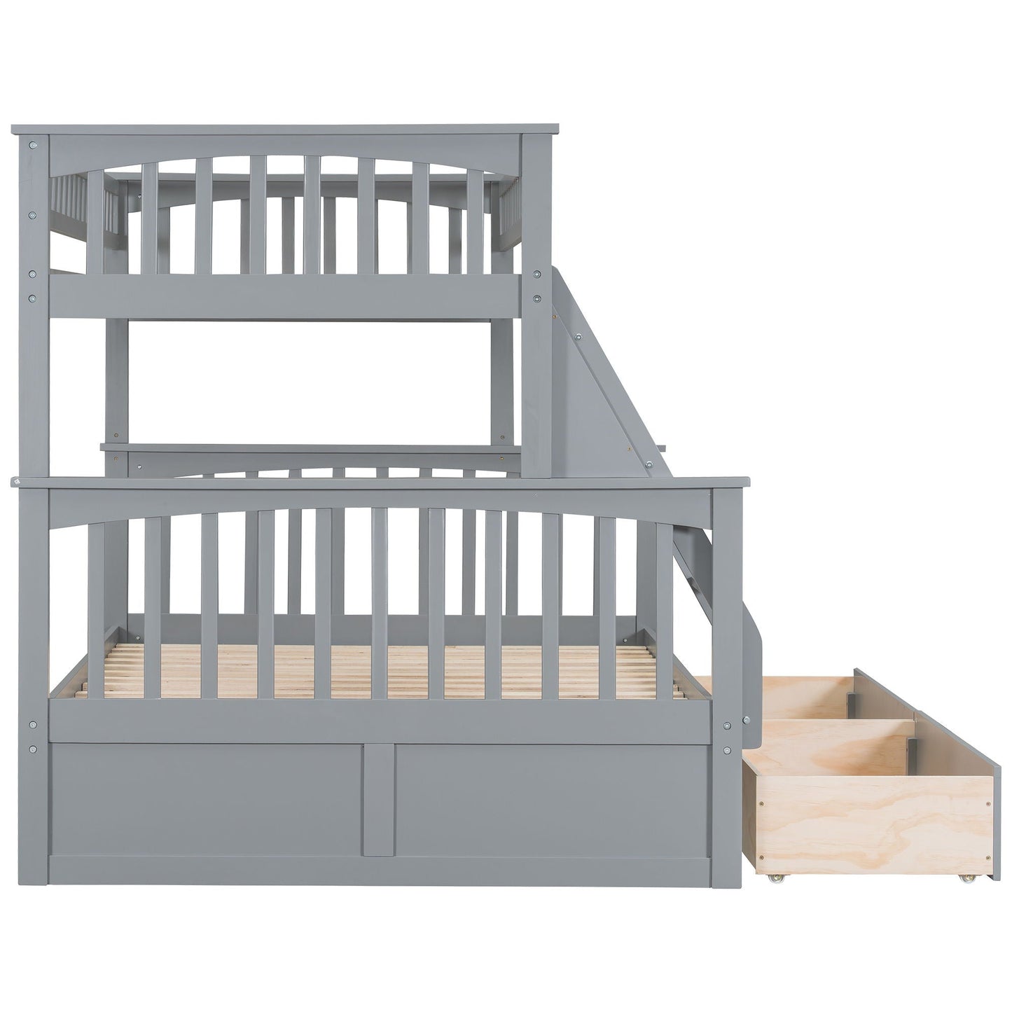 Bunk bed with drawers in gray, staircase access on Tampa Home & Garden Store