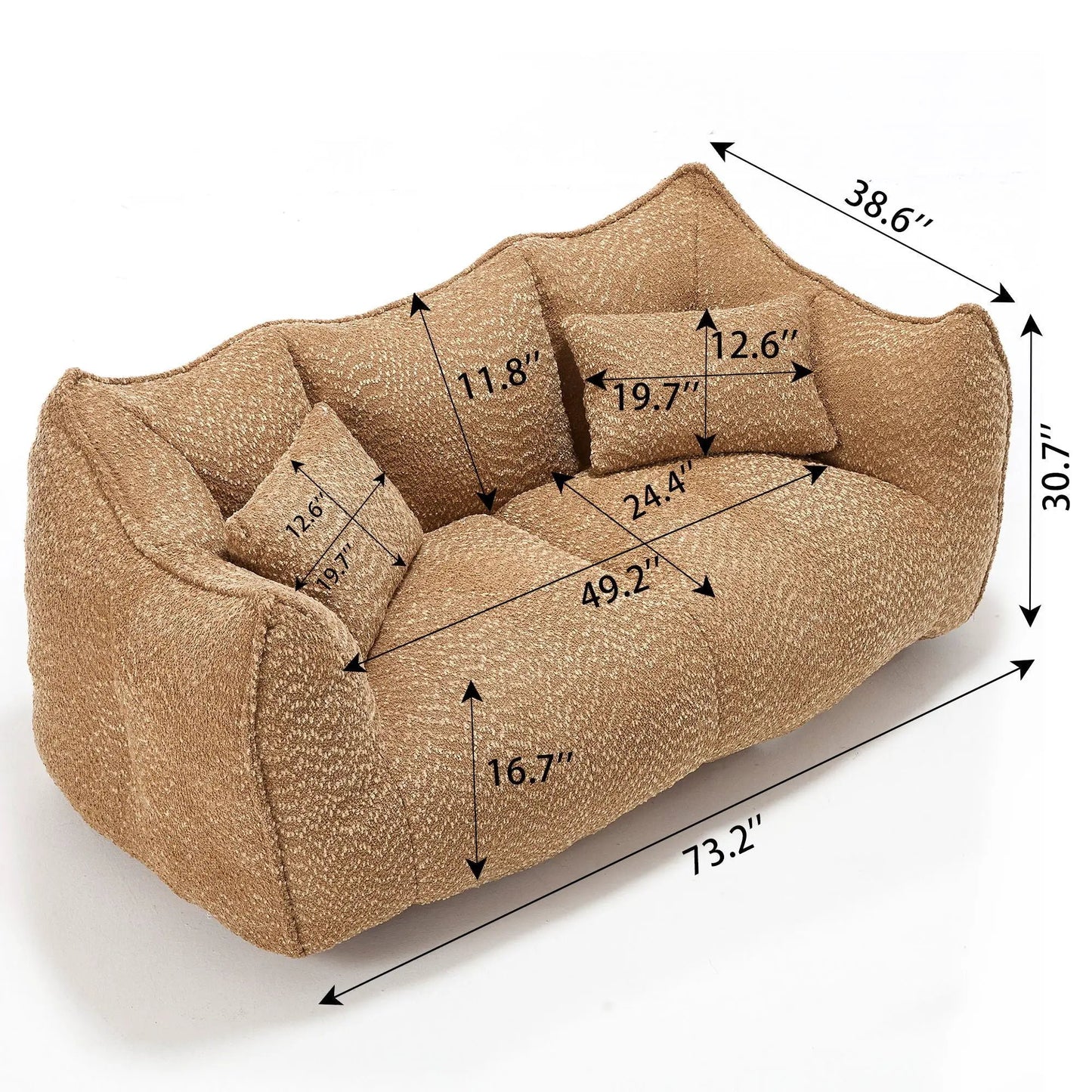 Comfortable Dual Beanbag Chair and Foam Core
