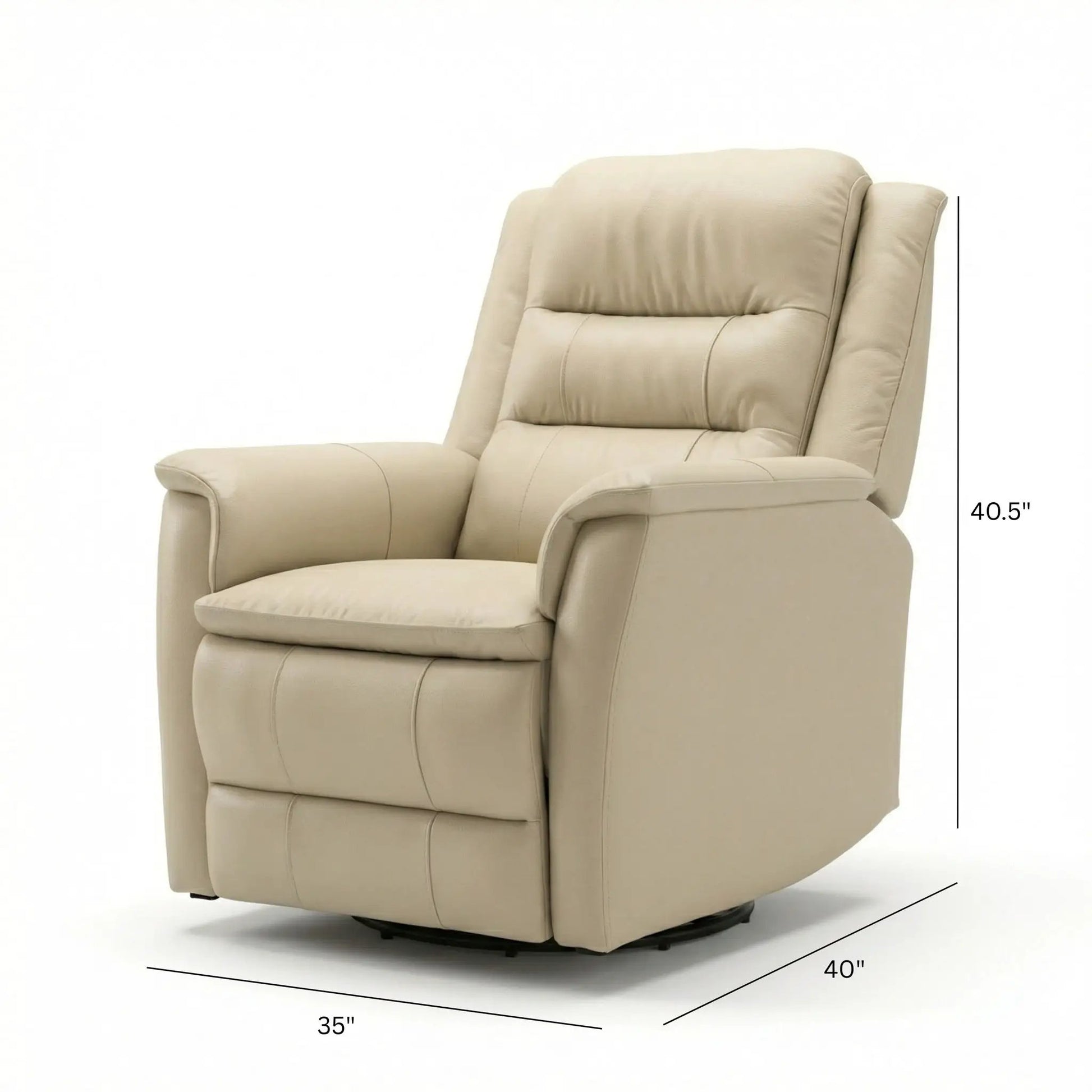 Beige leather swivel recliner chair with manual footrest, Unique Piece Furniture on Tampa Home & Garden Store