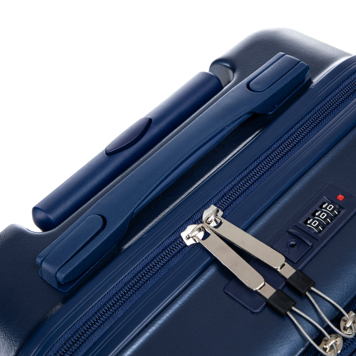 HouseOfZazla 14'/20' ABS spinner luggage set blue, hard-shell with dual zippers and locks on Tampa Home & Garden Store