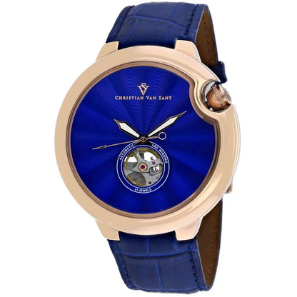 Christian Van Sant Cyclone Automatic watch with blue dial and gold-tone case on Tampa Home & Garden Store
