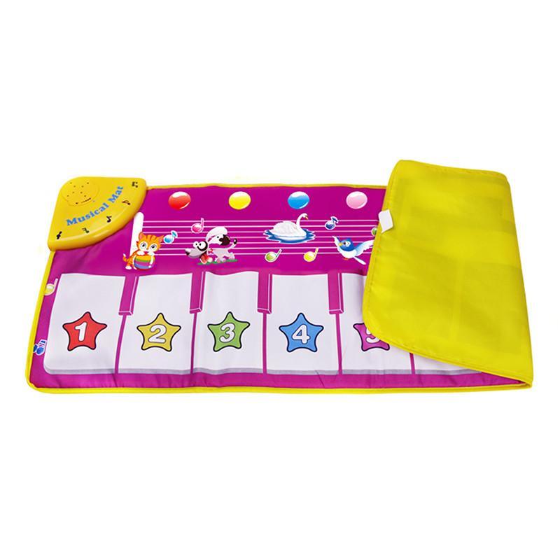 Music Carpets Piano Mat by Stevvex, pink play mat with 1–4 keys and yellow control pad on Tampa Home & Garden Store