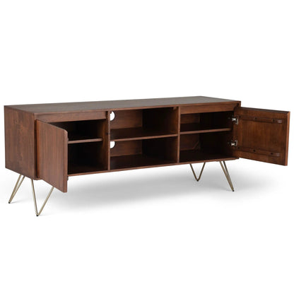 Hunter TV Media Stand In Umber Brown Stain