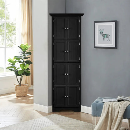 Tall Storage Cabinet with Doors and Four Shelves