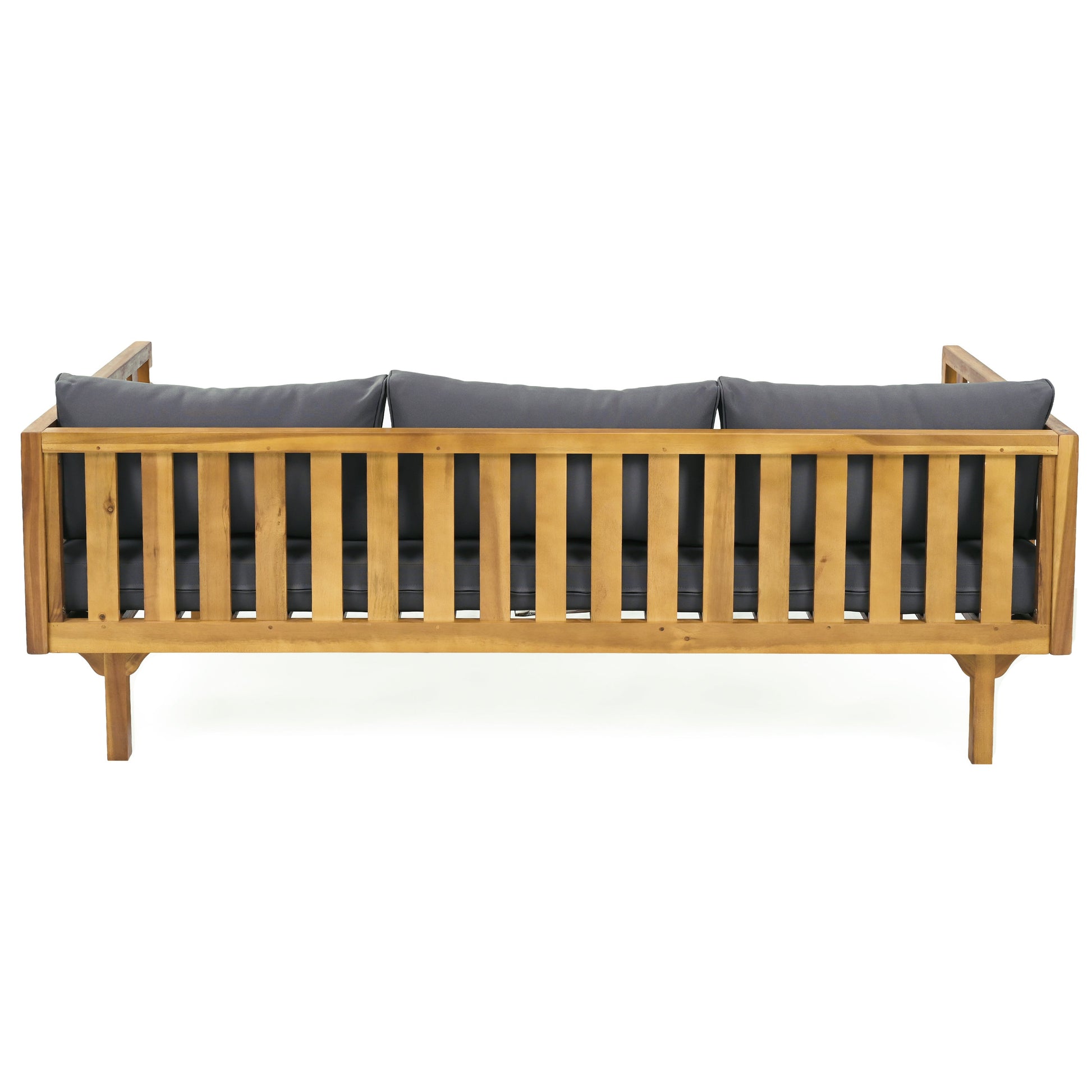 Claremont 3 Seater Daybed wooden frame with dark gray cushions outdoor furniture set by HouseOfZazla on Tampa Home & Garden Store