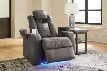 Fyne-dyme Power Recliner with adj Headrest black leather Unique Piece Furniture on Tampa Home & Garden Store