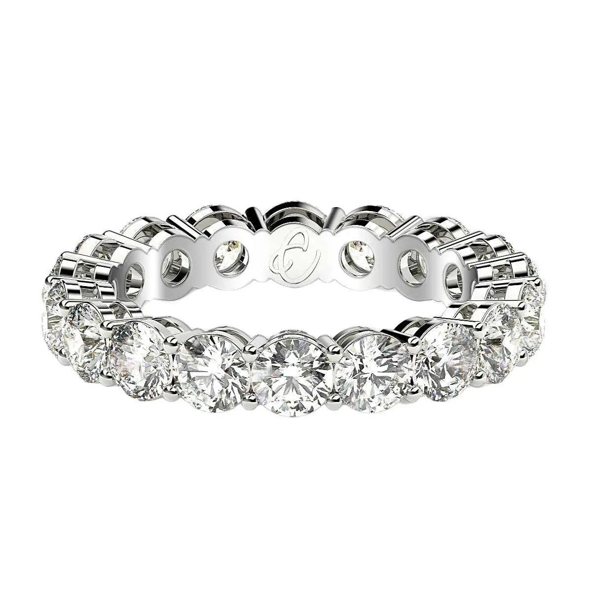 Round cut lab-grown diamond eternity ring in 14k white gold, 2 ctw FG/VS2, by Bids.com on Tampa Home & Garden Store