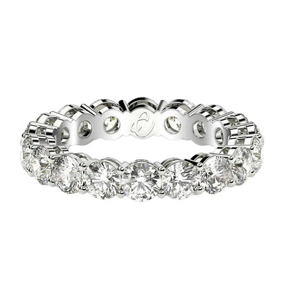 Round cut lab-grown diamond eternity ring in 14k white gold, 2 ctw FG/VS2, by Bids.com on Tampa Home & Garden Store