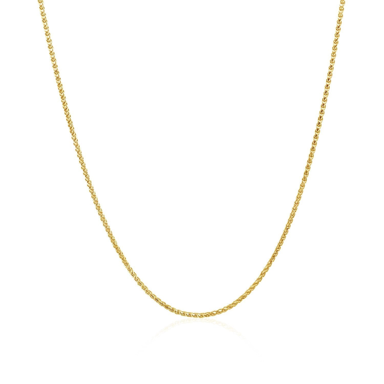 14k yellow gold diamond-cut round wheat chain necklace 1.0mm by Bids.com on Tampa Home & Garden Store