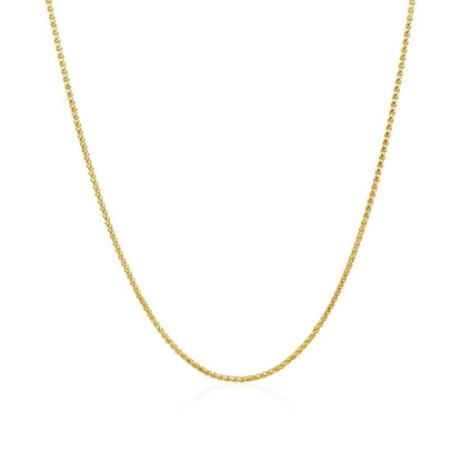 14k yellow gold diamond-cut round wheat chain necklace 1.0mm by Bids.com on Tampa Home & Garden Store