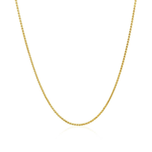 14k yellow gold diamond-cut round wheat chain necklace 1.0mm by Bids.com on Tampa Home & Garden Store