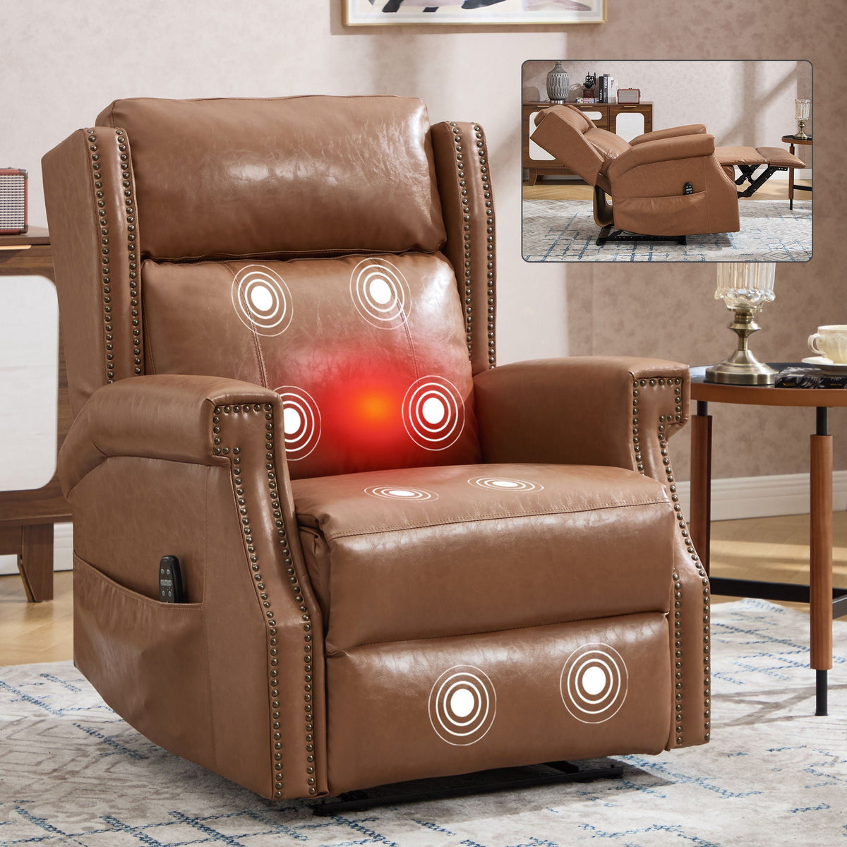 Manual Recliner With Vibrations and Heat