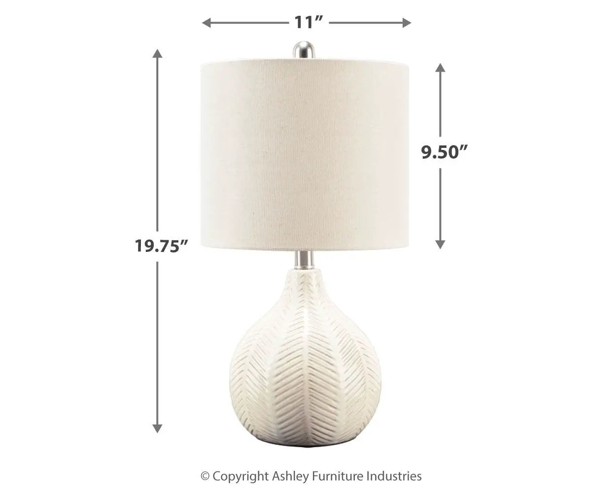 Rainermen Ceramic Table Lamp Off White for Home