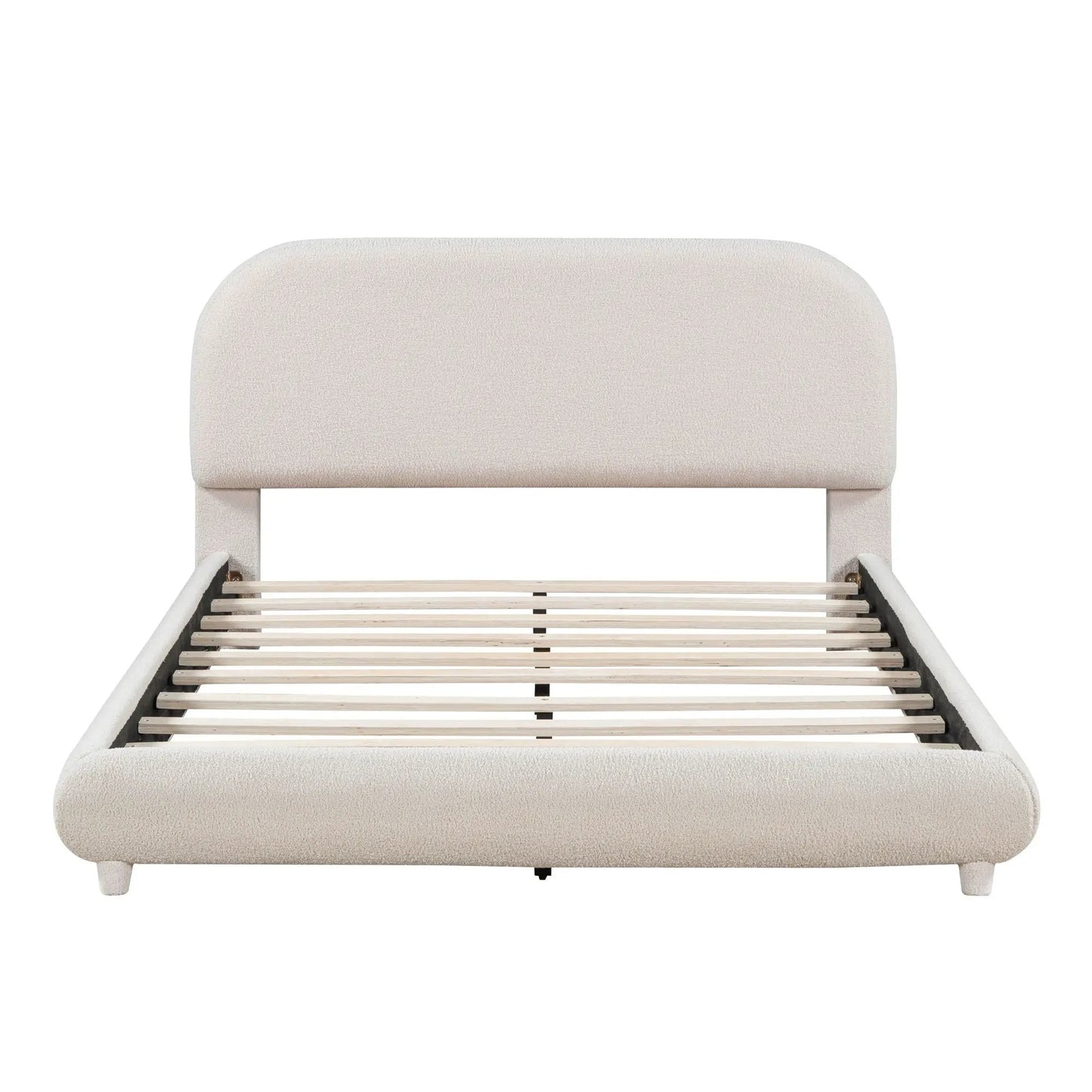 Upholstered Platform Bed With Thick Solid Frame