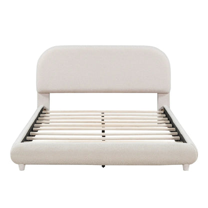 Upholstered Platform Bed With Thick Solid Frame