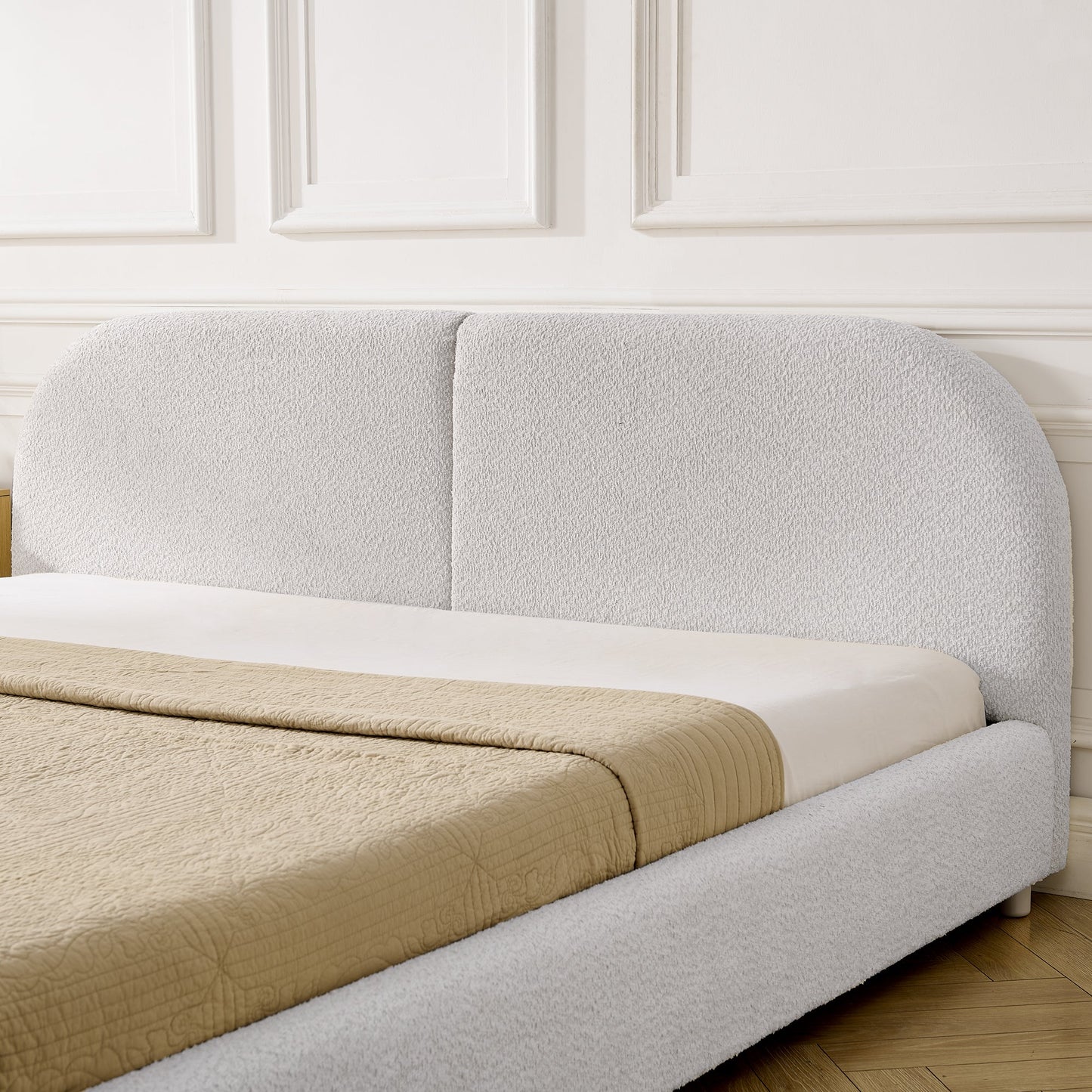Modern King Size Bed and Upholstered Headboard