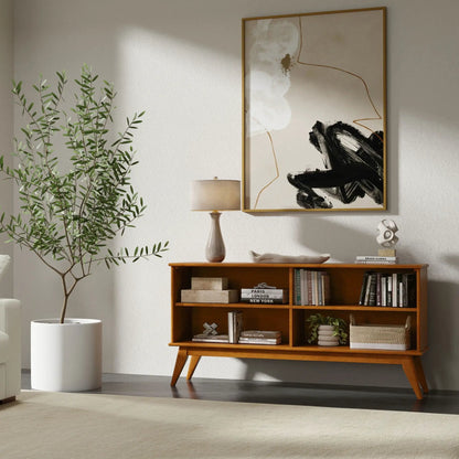 Draper Handcrafted Low Bookcase in Solid Wood