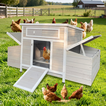 Large Wooden Outdoor Hen House and Nesting Box