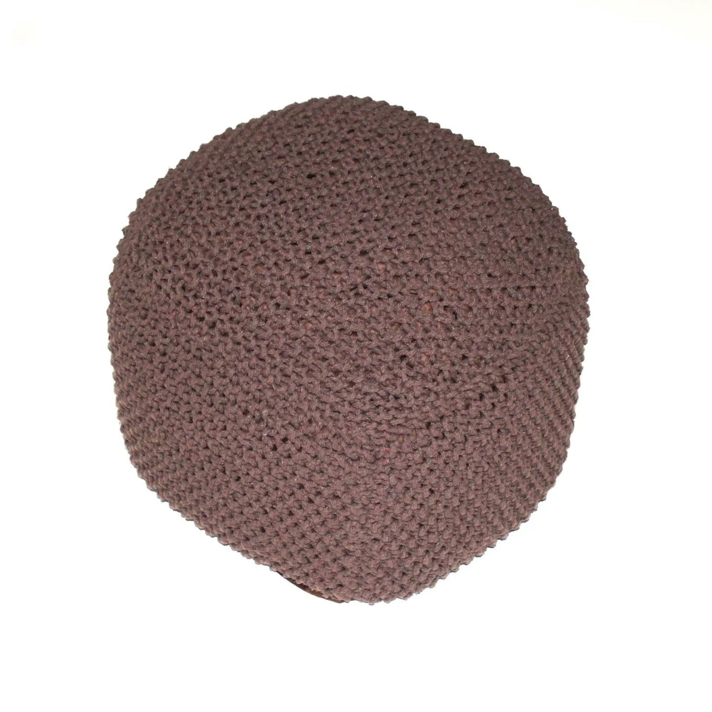 Semi Rounded Pouf brown cable-knit by Unique Piece Furniture, accent seating on Tampa Home & Garden Store